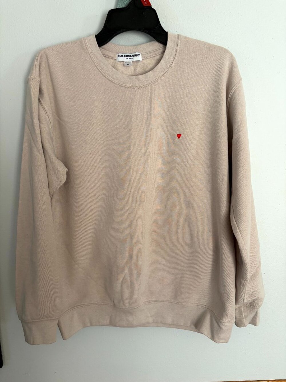 Sub Urban Riot Size Medium Women's Beige Sweatshirt HEART Logo